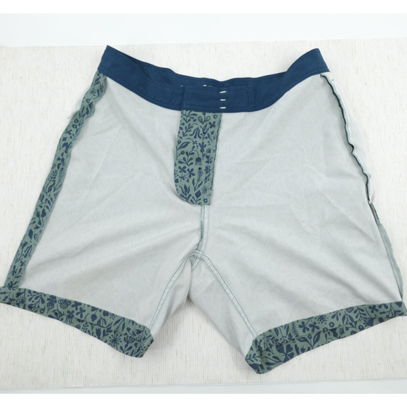Taylor Stitch Bo Boardie Board Shorts Mens 32 Green Sea Floral Surf - Picture 7 of 16